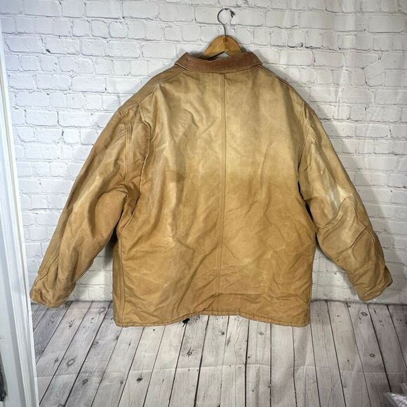 Vintage Carhartt Jacket Mens Quilted Liner Brown Canvas Workwear WELL LOVED - Picture 7 of 15